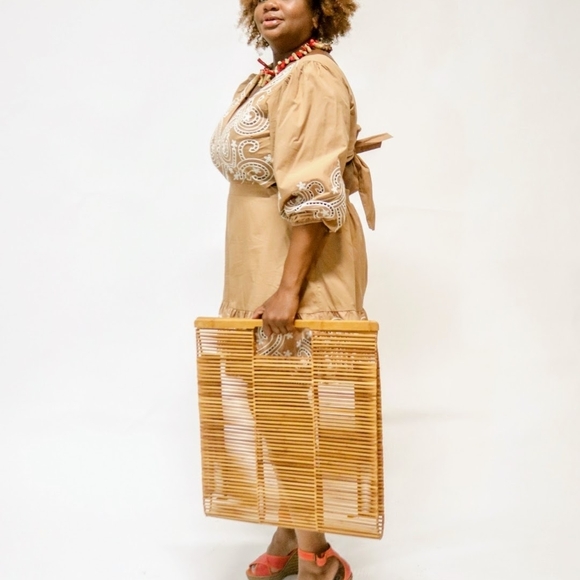 Stylish Cult Gaia Tan Bamboo  Women's Bag - Picture 3 of 6